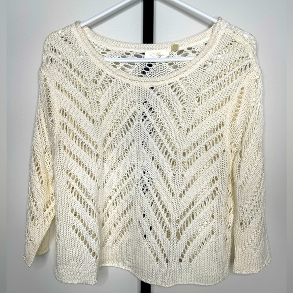 RD Style Cream Open Knit Pullover - Cozy and Stylish for Every Season - Picture 1 of 3